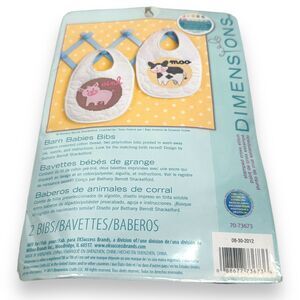 Dimensions Pig and Cow Cross Stitch Kit 70-73673 Animal Barn Babies Bibs Stamped